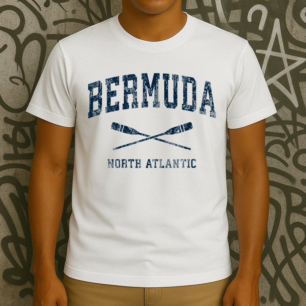 Bermuda Vintage Nautical Paddles Sports Oars T-Shirt