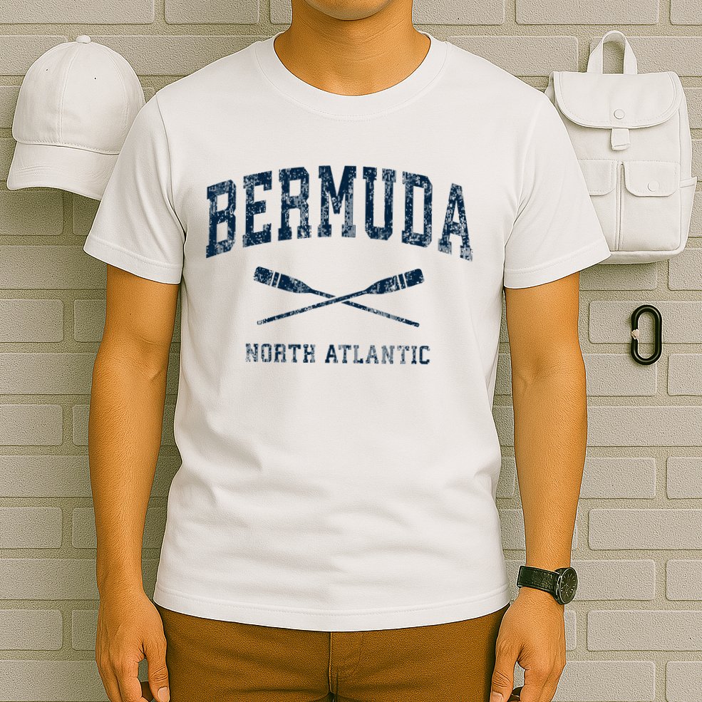 Bermuda Vintage Nautical Paddles Sports Oars T-Shirt