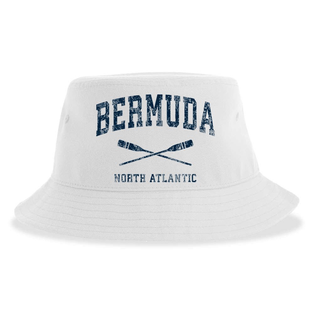 Bermuda Vintage Nautical Paddles Sports Oars Sustainable Bucket Hat