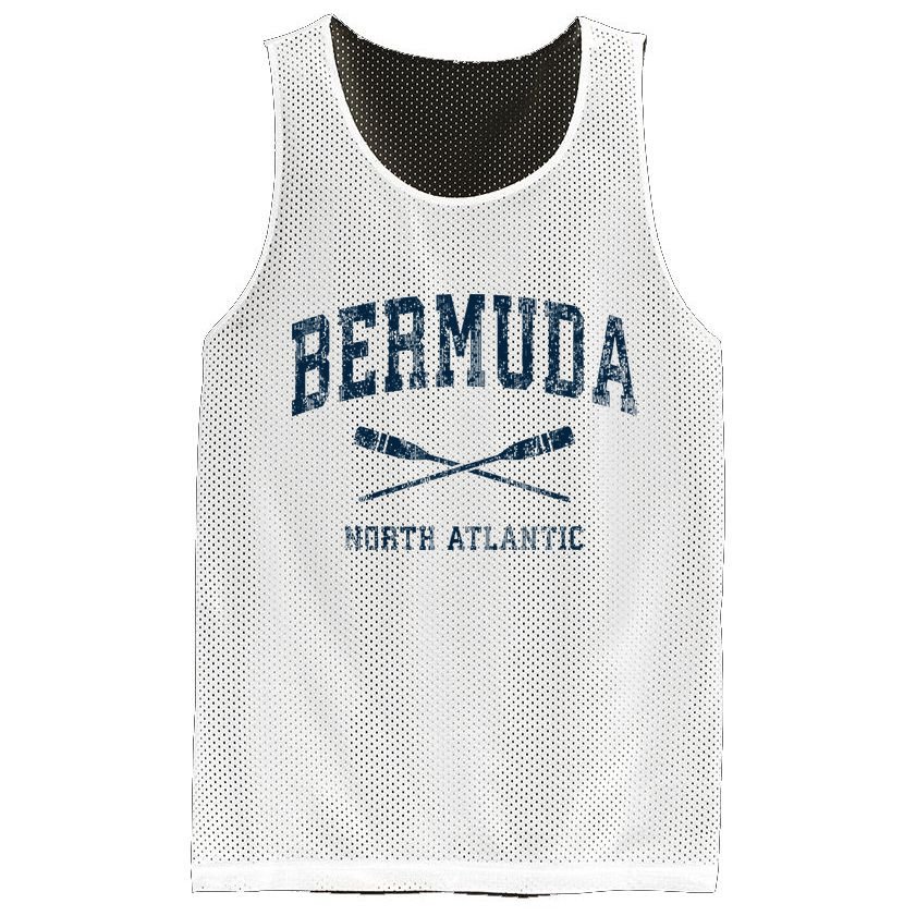 Bermuda Vintage Nautical Paddles Sports Oars Mesh Reversible Basketball Jersey Tank