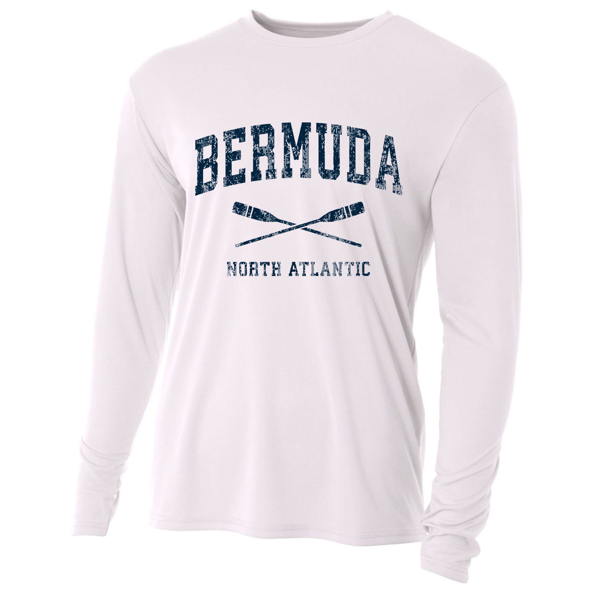 Bermuda Vintage Nautical Paddles Sports Oars Cooling Performance Long Sleeve Crew