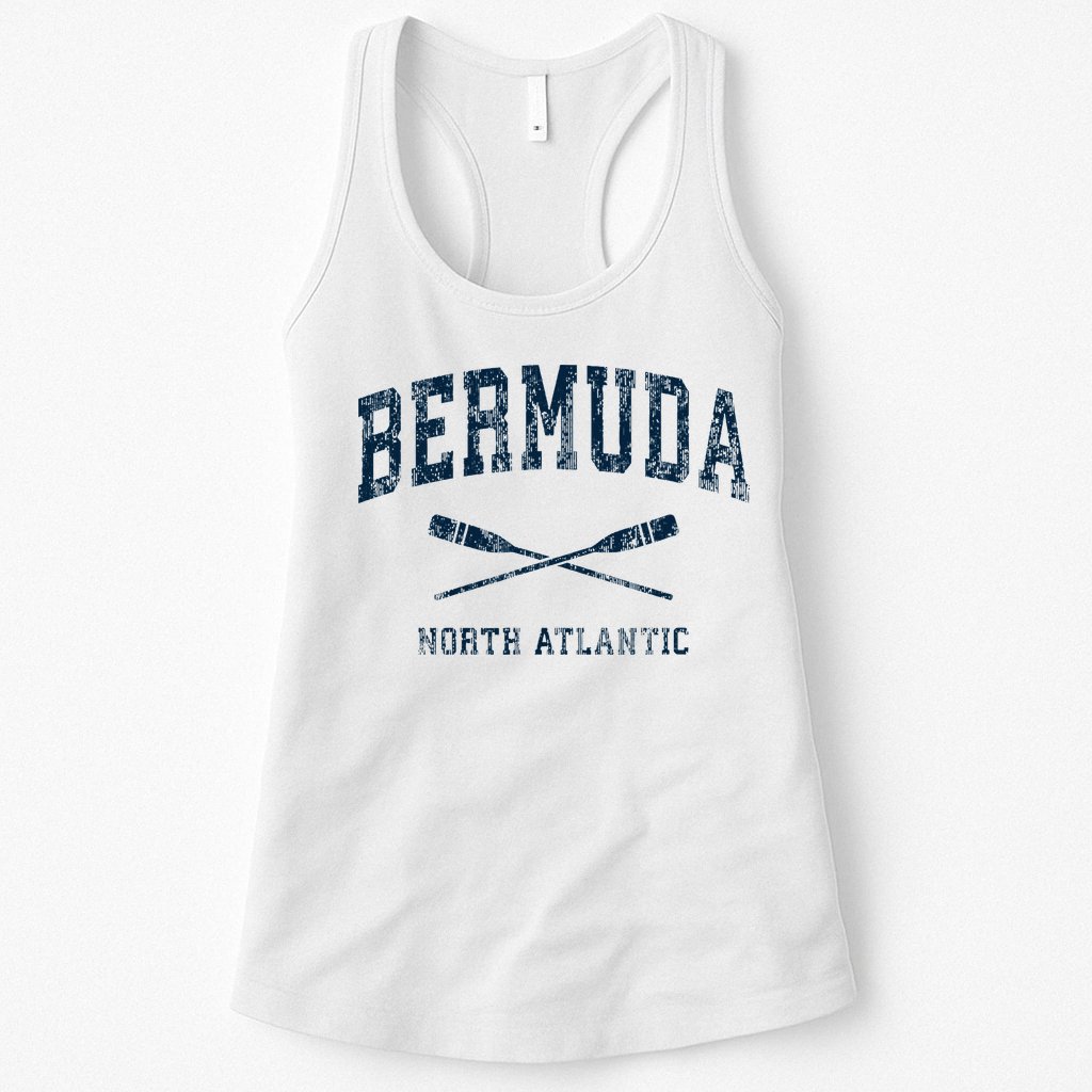 Bermuda Vintage Nautical Paddles Sports Oars Womens Tank Top