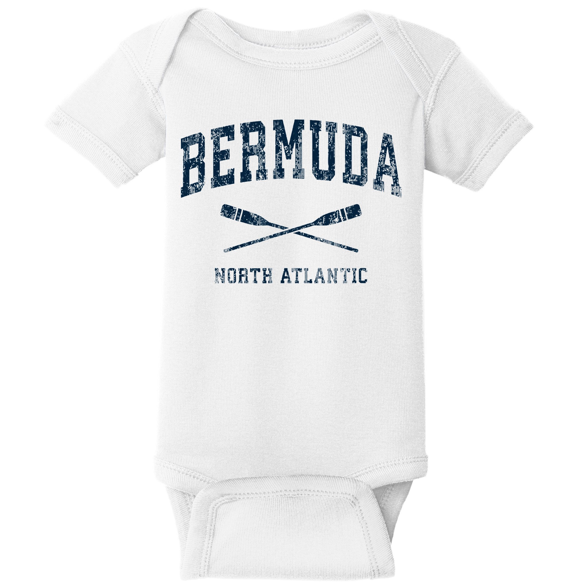 Bermuda Vintage Nautical Paddles Sports Oars Baby Bodysuit