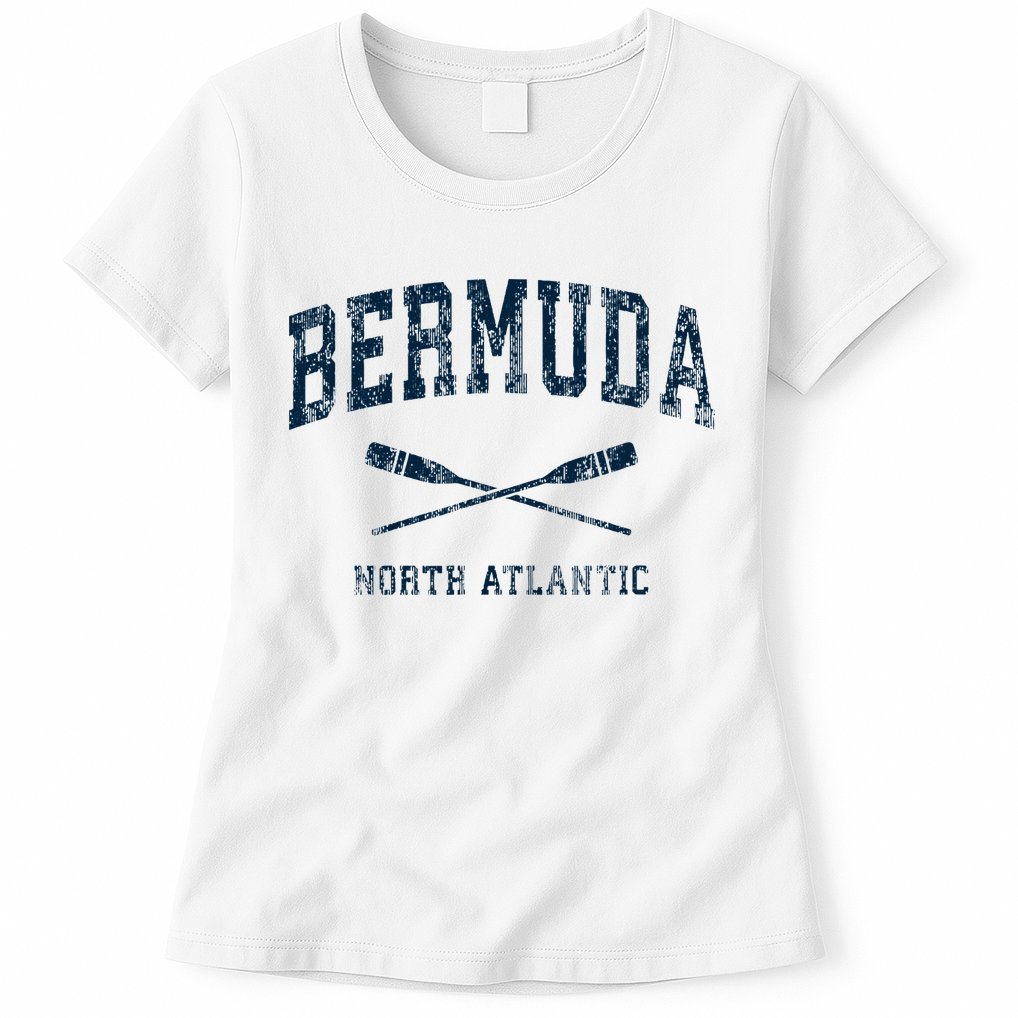 Bermuda Vintage Nautical Paddles Sports Oars Womens T-Shirt