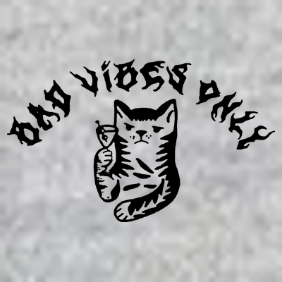 Bad Vibes Only Cat Drinking Rock Metal Style T-Shirt