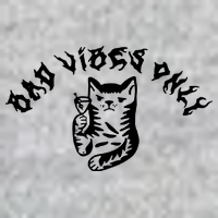 Bad Vibes Only Cat Drinking Rock Metal Style T-Shirt