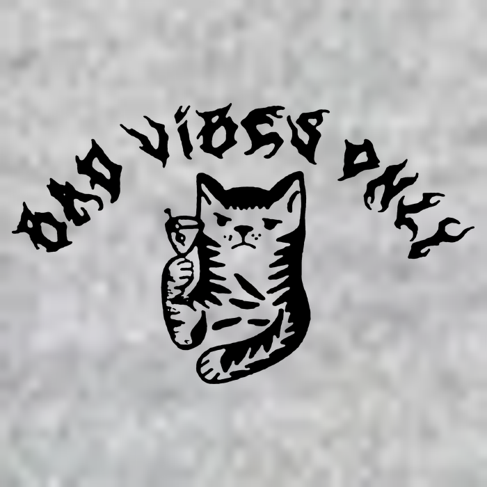Bad Vibes Only Cat Drinking Rock Metal Style T-Shirt