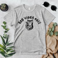 Bad Vibes Only Cat Drinking Rock Metal Style Premium T-Shirt