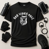 Bad Vibes Only Cat Drinking Rock Metal Style Performance Shirt
