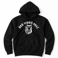 Bad Vibes Only Cat Drinking Rock Metal Style Hoodie