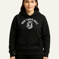 Bad Vibes Only Cat Drinking Rock Metal Style Hoodie