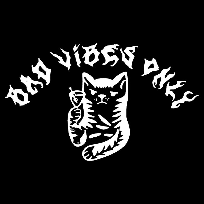 Bad Vibes Only Cat Drinking Rock Metal Style 7-Panel Snapback Hat