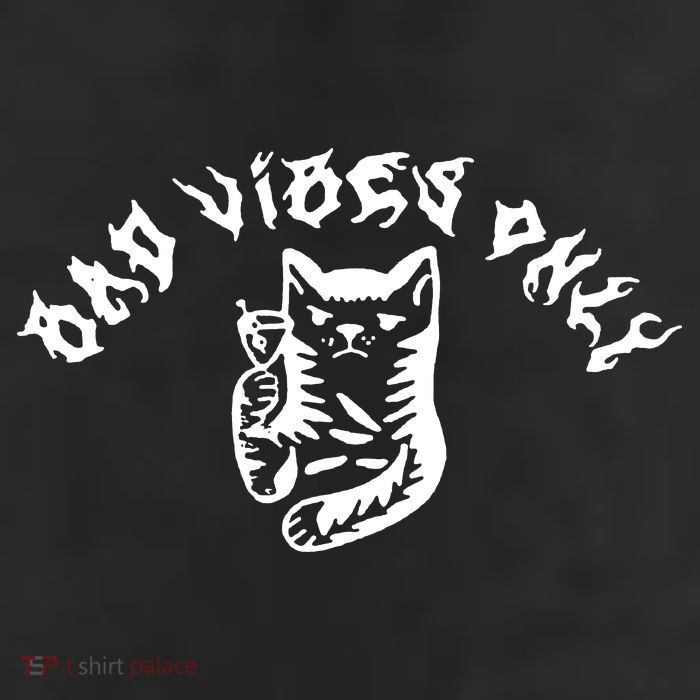 Bad Vibes Only Cat Drinking Rock Metal Style 11oz C Handle Ceramic Mug