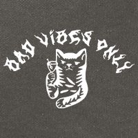 Bad Vibes Only Cat Drinking Rock Metal Style Cotton Canvas Backpack
