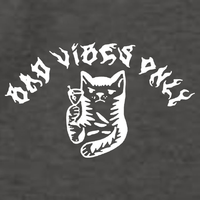 Bad Vibes Only Cat Drinking Rock Metal Style Vector Backpack