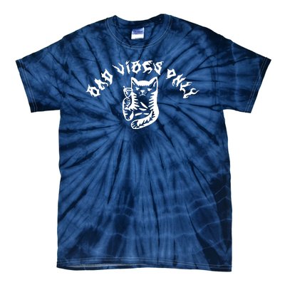 Bad Vibes Only Cat Drinking Rock Metal Style Tie-Dye T-Shirt