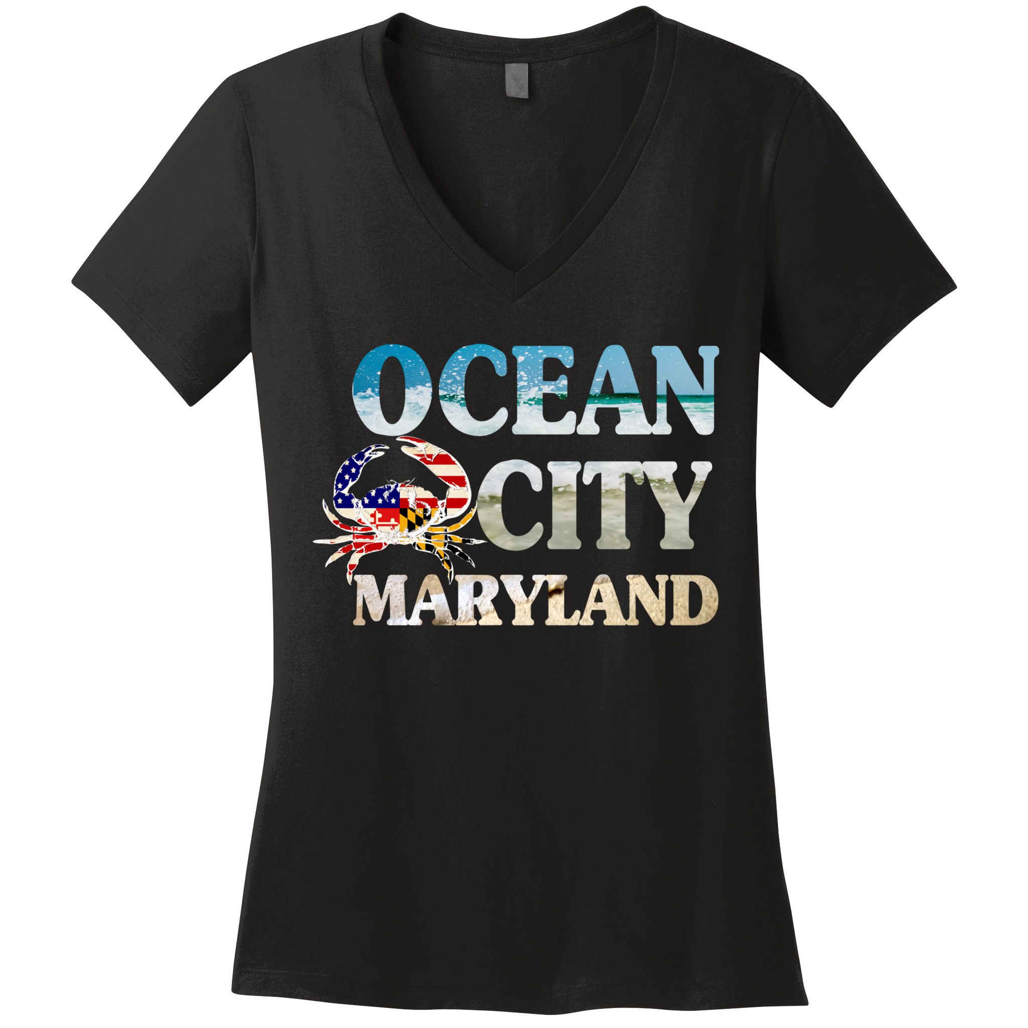 Beach Vacation Ocean City Maryland Women's V-Neck T-Shirt