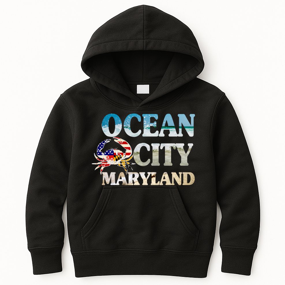 Beach Vacation Ocean City Maryland Kids Hoodie