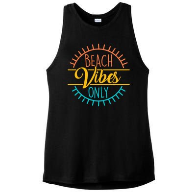 Beach Vibes Only Vacation Travel Ladies PosiCharge Tri-Blend Wicking Tank