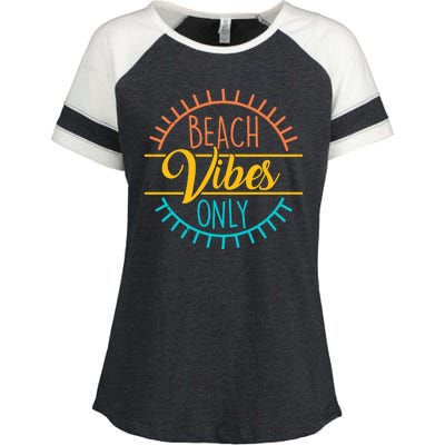 Beach Vibes Only Vacation Travel Enza Ladies Jersey Colorblock Tee