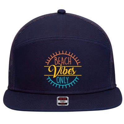 Beach Vibes Only Vacation Travel 7 Panel Mesh Trucker Snapback Hat