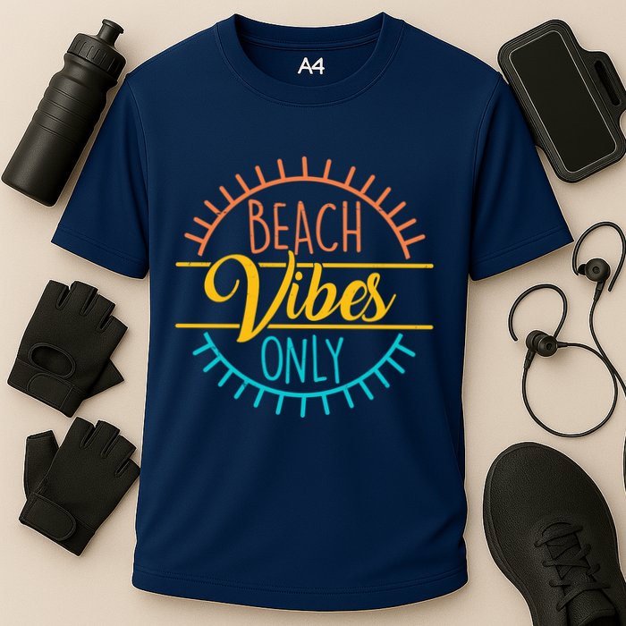 Beach Vibes Only Vacation Travel Cooling Performance Crew T-Shirt