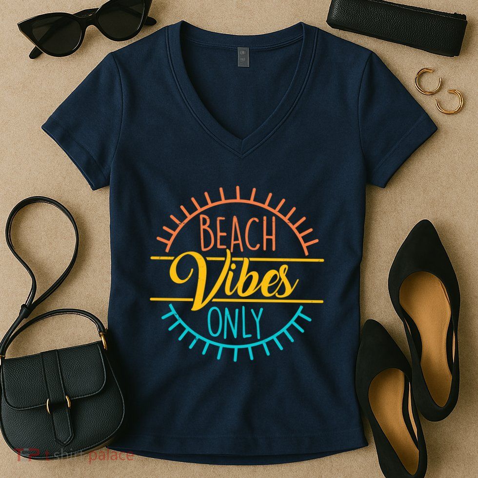 Beach Vibes Only Vacation Travel Women's V-Neck T-Shirt
