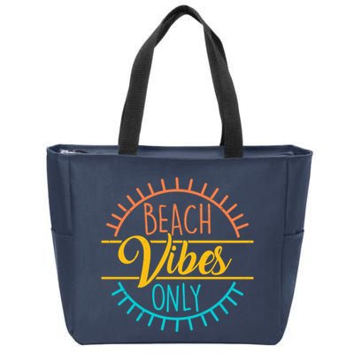 Beach Vibes Only Vacation Travel Zip Tote Bag