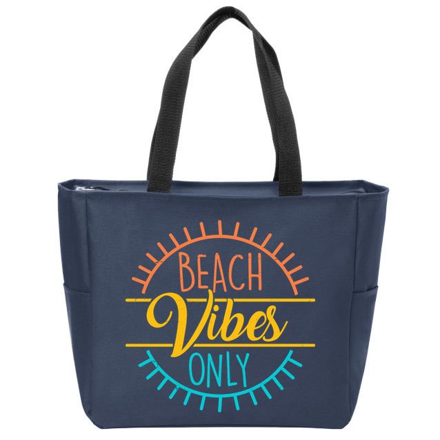 Beach Vibes Only Vacation Travel Zip Tote Bag