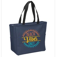 Beach Vibes Only Vacation Travel Zip Tote Bag