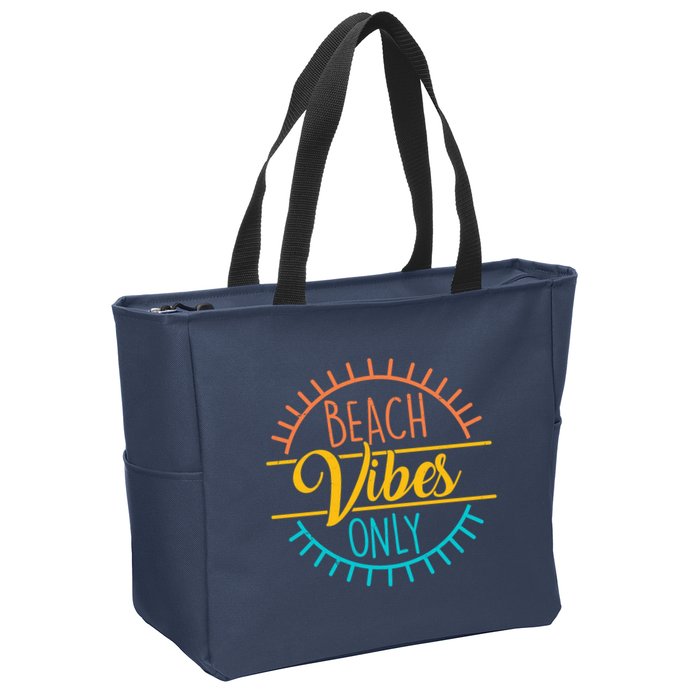 Beach Vibes Only Vacation Travel Zip Tote Bag