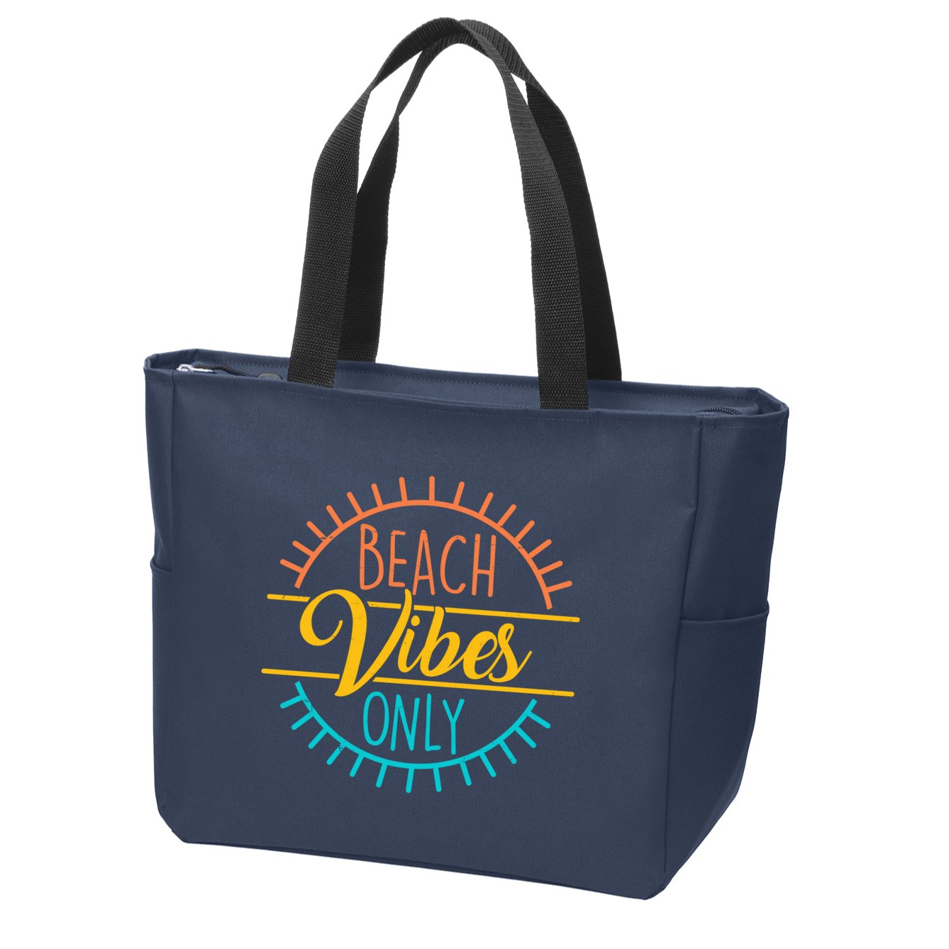 Beach Vibes Only Vacation Travel Zip Tote Bag