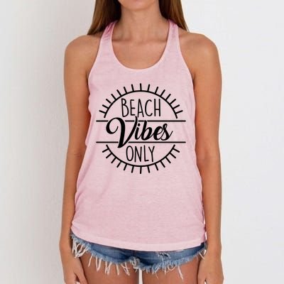 Beach Vibes Only Vacation Travel Women's Knotted Racerback Tank