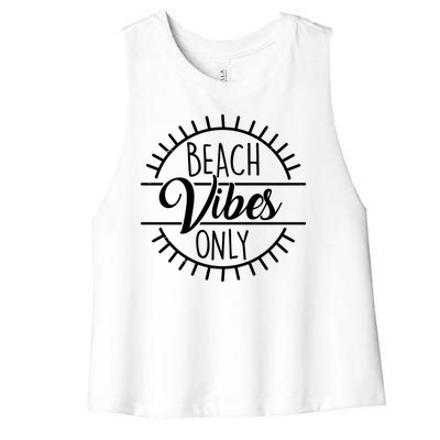 Beach Vibes Only Vacation Travel Women's Racerback Cropped Tank