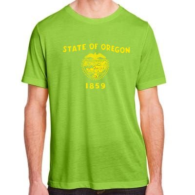 Blue Vintage Oregon Flag Gift Retro State Gift Usa Gift Adult ChromaSoft Performance T-Shirt