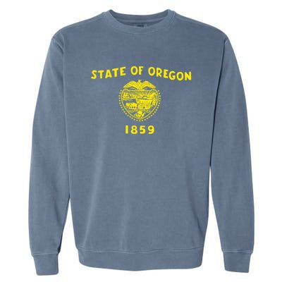 Blue Vintage Oregon Flag Gift Retro State Gift Usa Gift Garment-Dyed Sweatshirt