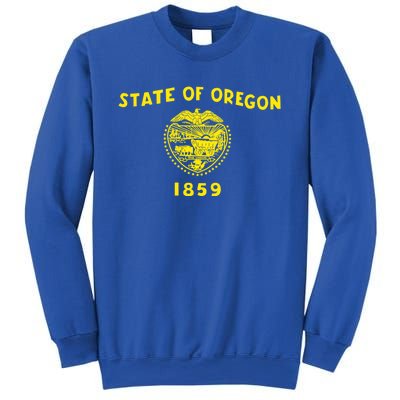 Blue Vintage Oregon Flag Gift Retro State Gift Usa Gift Sweatshirt