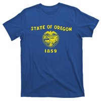 Blue Vintage Oregon Flag Gift Retro State Gift Usa Gift T-Shirt