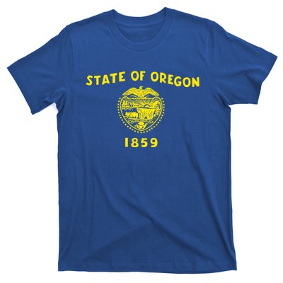 Blue Vintage Oregon Flag Gift Retro State Gift Usa Gift T-Shirt