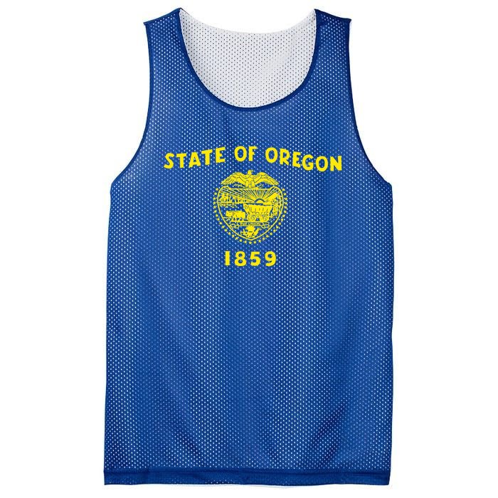 Blue Vintage Oregon Flag Gift Retro State Gift Usa Gift Mesh Reversible Basketball Jersey Tank