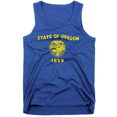 Blue Vintage Oregon Flag Gift Retro State Gift Usa Gift Tank Top