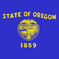 Blue Vintage Oregon Flag Gift Retro State Gift Usa Gift Kids T-Shirt
