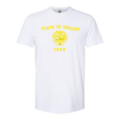 Blue Vintage Oregon Flag Gift Retro State Gift Usa Gift Softstyle CVC T-Shirt