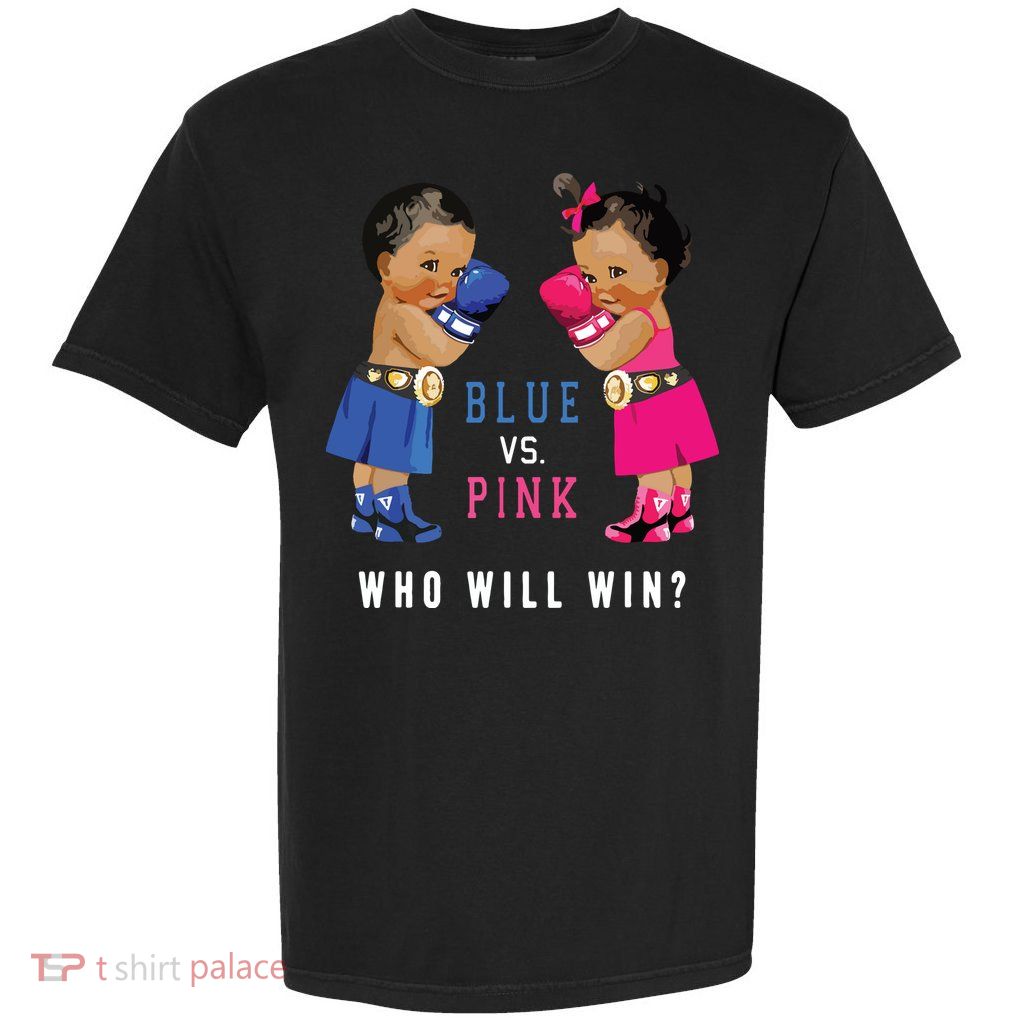 Blue Vs Pink Ethnic Boxing Babies Gender Reveals Garment-Dyed Heavyweight T-Shirt