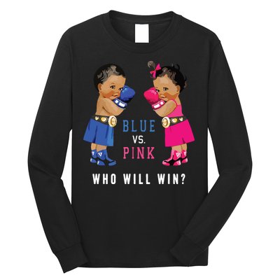Blue Vs Pink Ethnic Boxing Babies Gender Reveals Long Sleeve Shirt