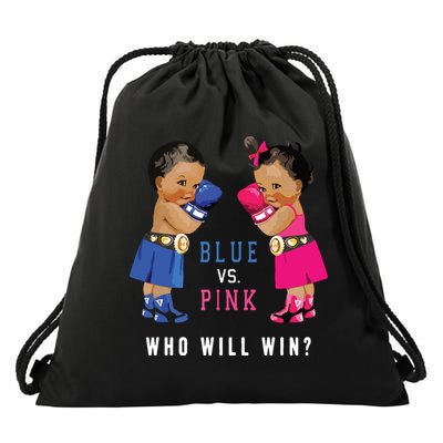 Blue Vs Pink Ethnic Boxing Babies Gender Reveals Drawstring Bag