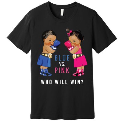 Blue Vs Pink Ethnic Boxing Babies Gender Reveals Premium T-Shirt