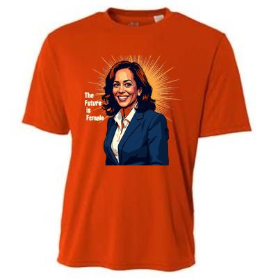 Bold Vibrant Portrait Of Kamala The Future Is Female Kamala Harris Portrait Cooling Performance Crew T-Shirt