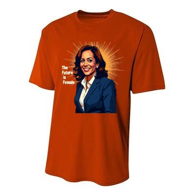 Bold Vibrant Portrait Of Kamala The Future Is Female Kamala Harris Portrait Performance Sprint T-Shirt