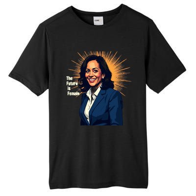 Bold Vibrant Portrait Of Kamala The Future Is Female Kamala Harris Portrait Tall Fusion ChromaSoft Performance T-Shirt